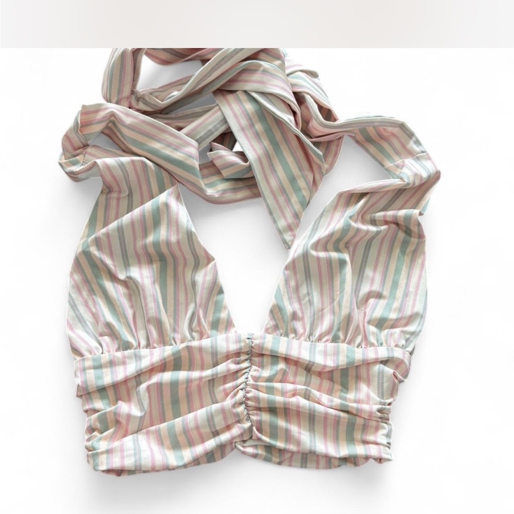 Tiger Mist Pastel Striped Halter Top